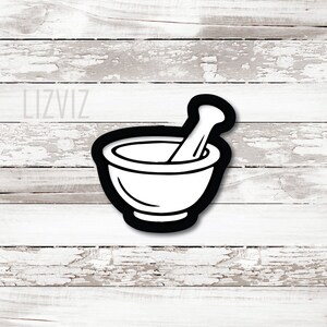 Nurse Appreciation Cookie Cutter. Mortar and Pestle Cookie Cutter.