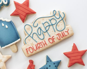 Fireworks with hearts Cookie Stencil. Fourth of July  Cookie Stencil.