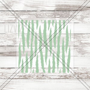May include: A white and green zebra print stencil. The stencil is made of a thin, flexible material and is designed for use with paint or other crafting materials.