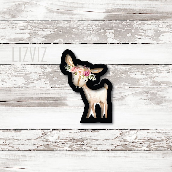 Floral Deer Cookie Cutter: Woodland Animal Design