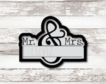 Mr. & Mrs. Plaque Cookie Cutter: Wedding Celebration