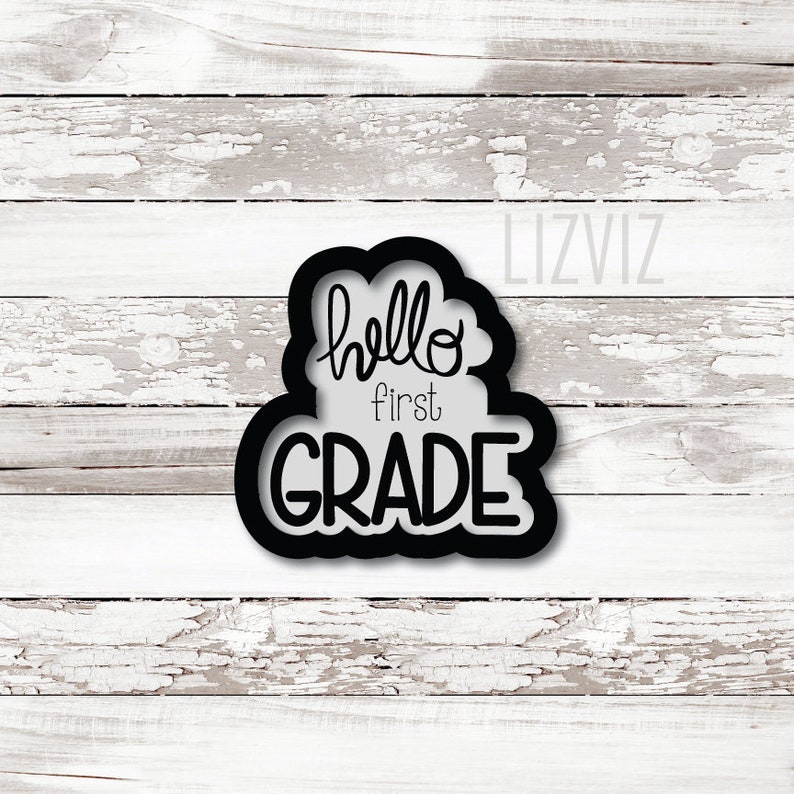 Hello Grade Cookie Cutter. Back to School Cookie Cutter. image 0