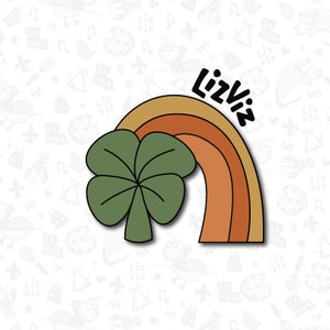 clover with rainbow Cookie Cutter St. Patrick&#39;s Day Cookie Cutter 2023 design