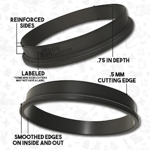 Puede incluir: Cortador de c&iacute;rculos de pl&aacute;stico negro con una profundidad de 1,9 cm y un borde de corte de 0,5 mm. El cortador tiene lados reforzados y bordes lisos en el interior y el exterior. El cortador est&aacute; etiquetado con "circle izviz.com". Algunos cortadores de tama&ntilde;o mini pueden no tener etiqueta.