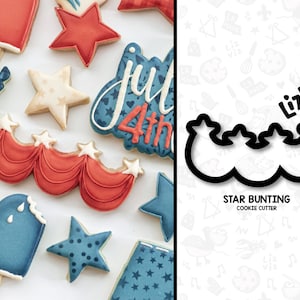 Star Bunting Cookie Cutter. USA Cookie Cutter. Fourth of July.