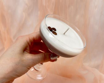 Espresso Martini Candle in a Glass | Dessert Candle | Handmade Coffee Cocktail Scented Candle | Coffee Candle | Soy Wax Scented Candle | Gift Idea