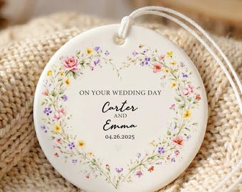 Ornamento ricordo di nozze personalizzato, regalo per sposi, ornamento per anniversario, regalo per sposi novelli, ornamento per sposi, regalo MOG