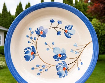 Hand Painted Iris Floral Ceramic Plate Set of 4, 7.5” Salad & Dessert Plates, Botanical Tableware, Housewarming Gift
