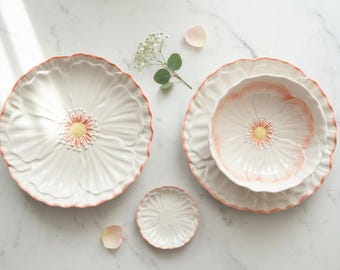 Petal Ceramic Dinnerware Set of 2 – Plate & Bowl