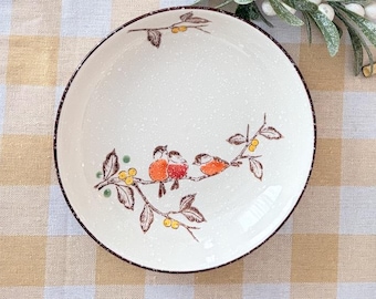 Hand Painted Floral Ceramic Plate Set of 4, 7” Salad & Dessert Plates, Appetizer Plates, Housewarming Gift