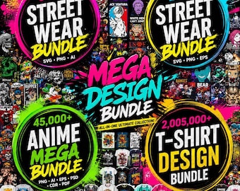 Mega Design Bundle: Anime, Streetwear, T-Shirt Graphics (Digital Download)