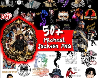 Michael Jackson King of Pop PNG Bundle, 80s Retro Halftone Designs (Digital Download)