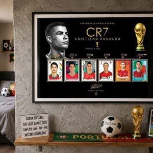 Cristiano Ronaldo WK-reisposter | CR7 voetbalmuurdecoratie (digitale download) afbeelding 2