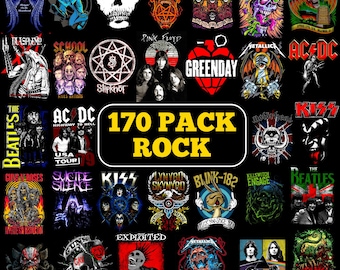 Rock Band PNG Bundle, Vintage Metal Music Shirt Designs (Digital Download)