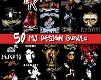 Michael Jackson King of Pop PNG Bundle | 80s Retro Music Legend Designs (Digital Download)