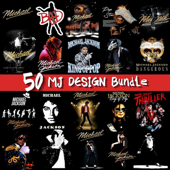 Michael Jackson King of Pop PNG Bundle | 80s Retro Music Legend Designs (Digital Download)