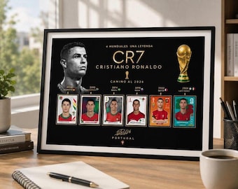 Cristiano Ronaldo World Cup Journey Poster | CR7 Football Wall Art (Digital Download)