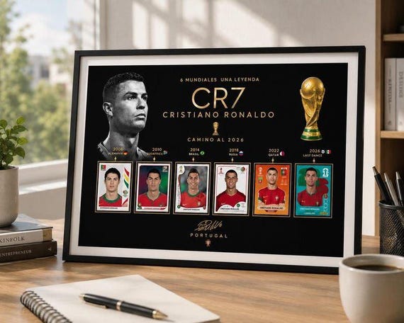 Cristiano Ronaldo World Cup Journey Poster | CR7 Football Wall Art (Digital Download)