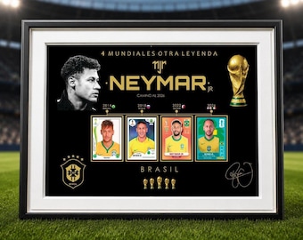 Neymar World Cup Timeline Poster | Brazil Football Legend Wall Art (Digital Download)