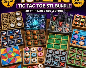 Tic Tac Toe STL Bundle | 10+ Themed 3D Printable Board Games (Digital Download)