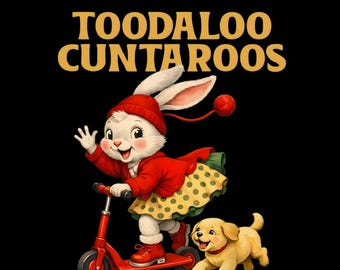 Retro Bunny Scooter Design | Funny Sarcastic Adult Humor (Digital Download)