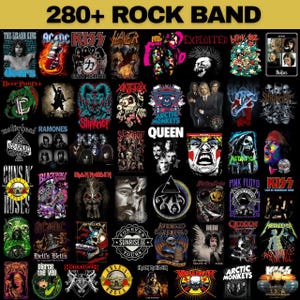 Mega Rock Band Bundle PNG | Vintage 80s Concert Graphics (Digital Download)
