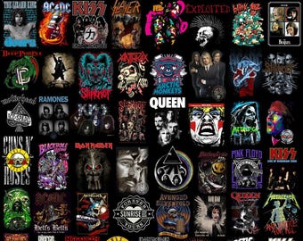 Mega Rock Band Bundle PNG | Vintage 80s Concert Graphics (Digital Download)