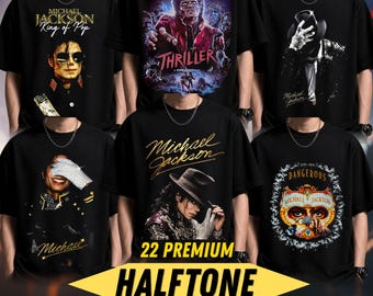 Michael Jackson King of Pop Halftone PNG Bundle (Digital Download)