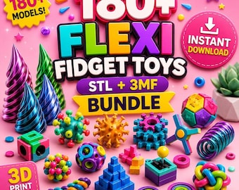 180+ Flexi Fidget Toys STL Bundle | Print-in-Place 3D Models (Digital Download)