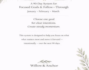 Q1 Goal Setting Guide | Focus & Progress Printable PDF | Overwhelm-Free Planning