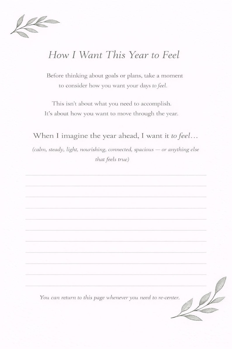 2026 Gentle Reset | Printable New Year Reflection Workbook | Soft Goal ...