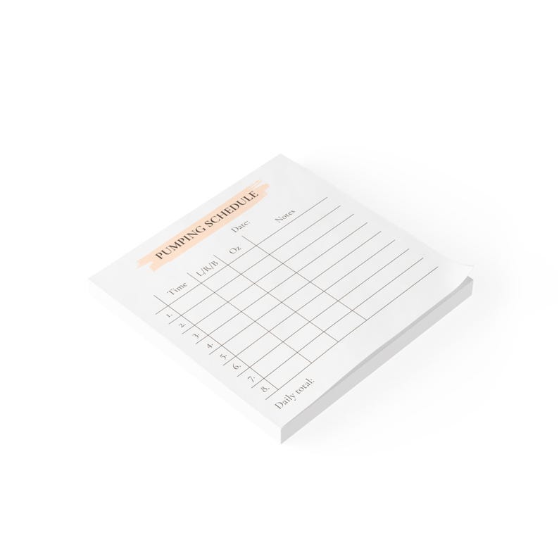 Pumping Note Pumping Schedule Sticky Notes • Breast Milk Tracker 4x4