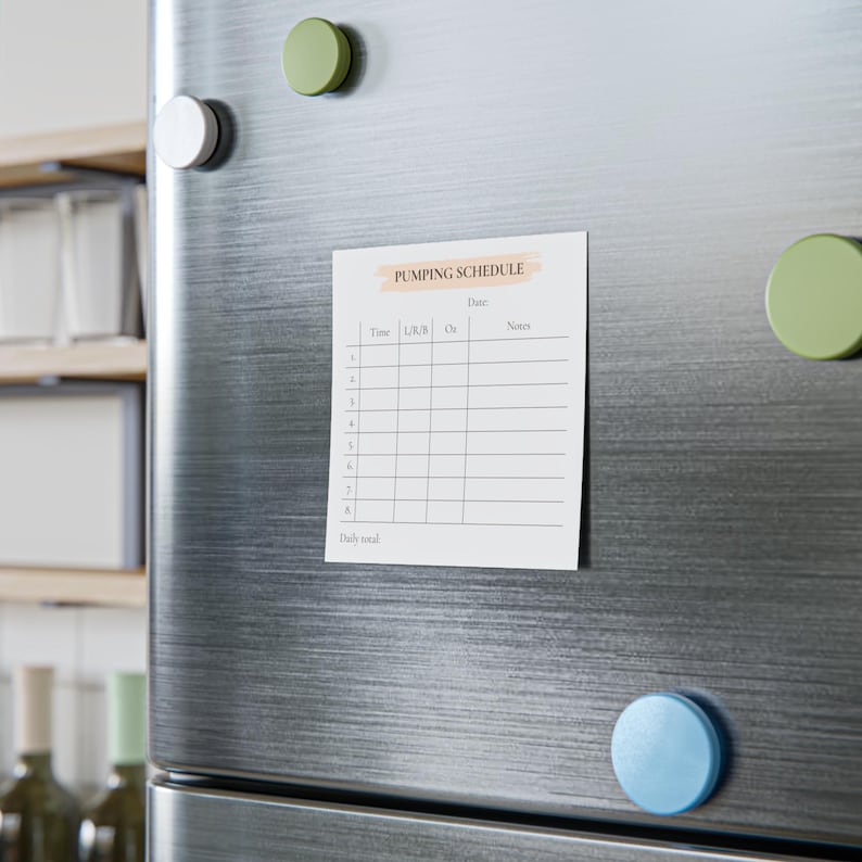 Pumping Note Pumping Schedule Sticky Notes • Breast Milk Tracker 4x4
