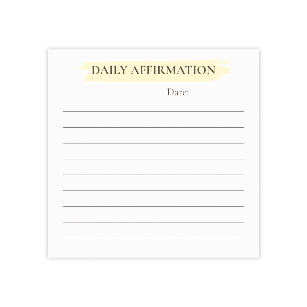 Daily Affirmation Sticky Notes • Mindfulness Notepad (3x3
