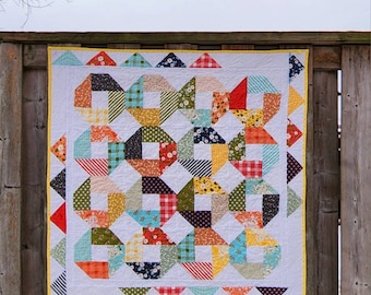 Colorful Cotton Baby Crib Quilt, 40" x 40" Lap Quilt