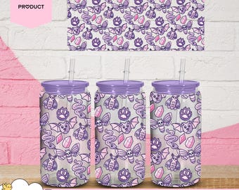 Pastel Goth Cup Wrap, Familiars & Crystals (16 oz Libbey Glass) UVDTF
