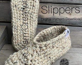 Cottage Slipper Crochet Pattern Homemade Gift Idea Pdf Digital