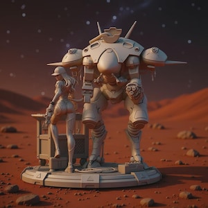 Estatua de Hana Song de D.Va STL / Overwatch con MEKA (Descarga digital preinstalada)