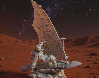 Estatua de Jim Hawkins Solar Surfer / Diorama de El Planeta del Tesoro STL (Descarga digital)