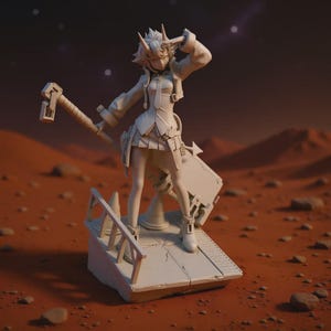 Soukaku - Zenless Zone Zero Statue | Oni Girl Anime Model (Digital Download STL + LYS)