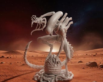 Archivo de impresión 3D STL de monstruo biológico de ciencia ficción, estatua de criatura de terror, modelo dividido