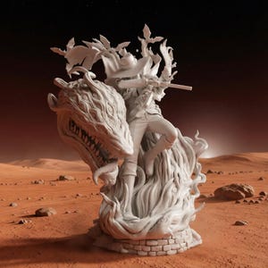 Alucard Hellsing STL File 3D Print Model Vampire Hunter Anime Figure Resin Statue Fantasy Diorama Split