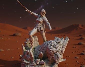 Diorama, busto y miniatura de Ciri The Witcher 3 STL / Trofeo Grifo (descarga digital)