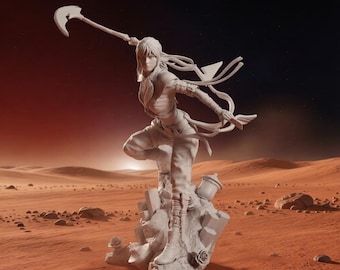 Archivo STL de impresión 3D de la estatua de guerrero de expedición de fantasía, modelo dividido y fusionado