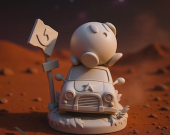 Diorama de Kirby en un coche STL / Arte de fan de Forgotten Land (Descarga digital)