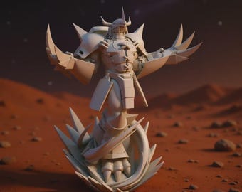 WarGreymon STL / Estatua de Digimon Adventure / Figura de megaevolución / Dramon Killers / 23,5 cm de alto / Modelo de guerrero dragón / LYS precompatible