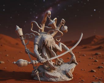 Lamp Master STL / Miniatura de monstruo multibrazo, jefe de fantasía oscura (descarga digital)