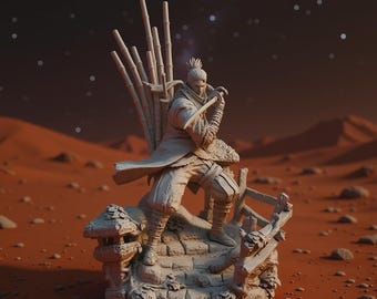 Guerrero Shinobi Solitario STL: Diorama, busto y miniatura samurái (descarga digital)