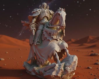 Caballero No Muerto STL: Diorama, miniatura y busto de jinete de fantasía oscura (descarga digital)