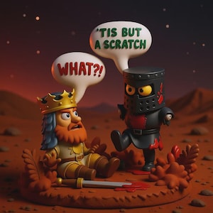 Chibi Black Knight STL Diorama | Monty Python Fan Art (Pre-Supported Digital Download)